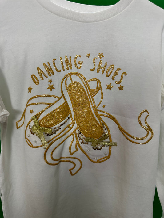 Girls Sparkle Dancing Shoes Long Sleeved T-Shirt Age 3/4yrs