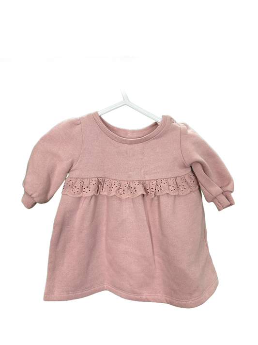 Baby Girl's Long Sleeved Winter Dress Age 3/6mths