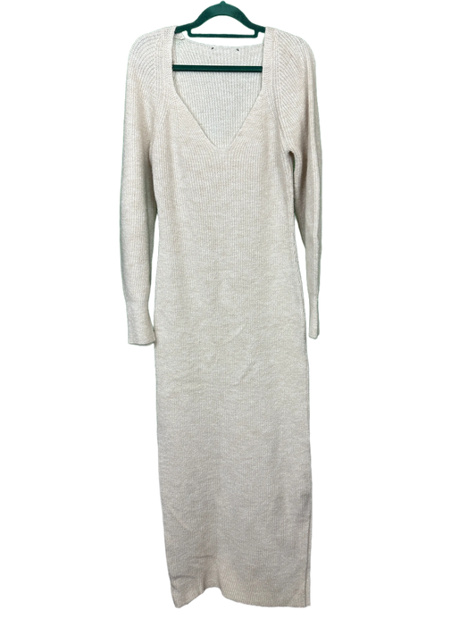 Woman's Long Sleeved V Neck Knitted Dress Size 12