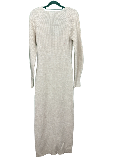 Woman's Long Sleeved V Neck Knitted Dress Size 12