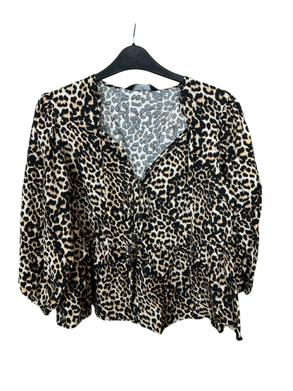 Woman's Leopard Print Open Front Top Size 12