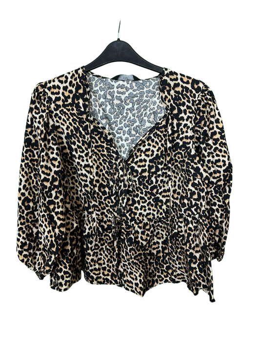 Woman's Leopard Print Open Front Top Size 12