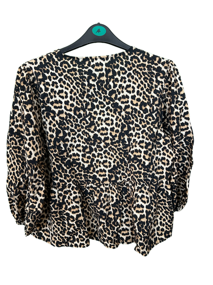 Woman's Leopard Print Open Front Top Size 12