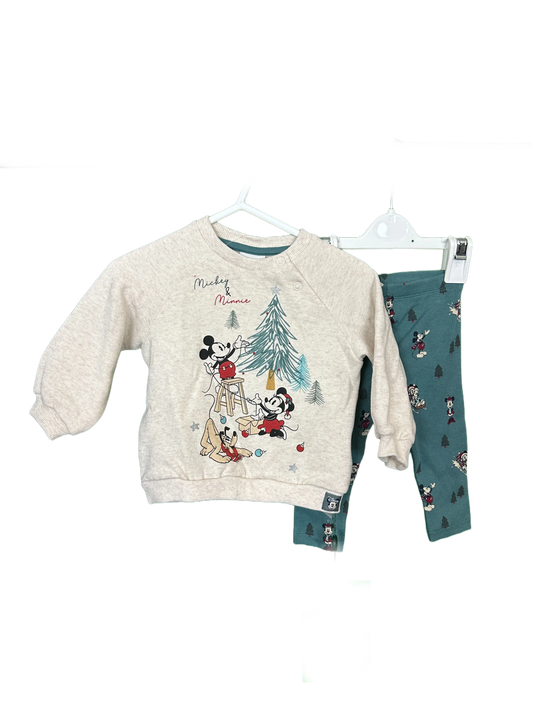 Baby's Disney Christmas Sweatshirt & Leggings Set Age 3/6mths