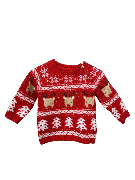Baby's Christmas Reindeer Jumper Age 3/4mths