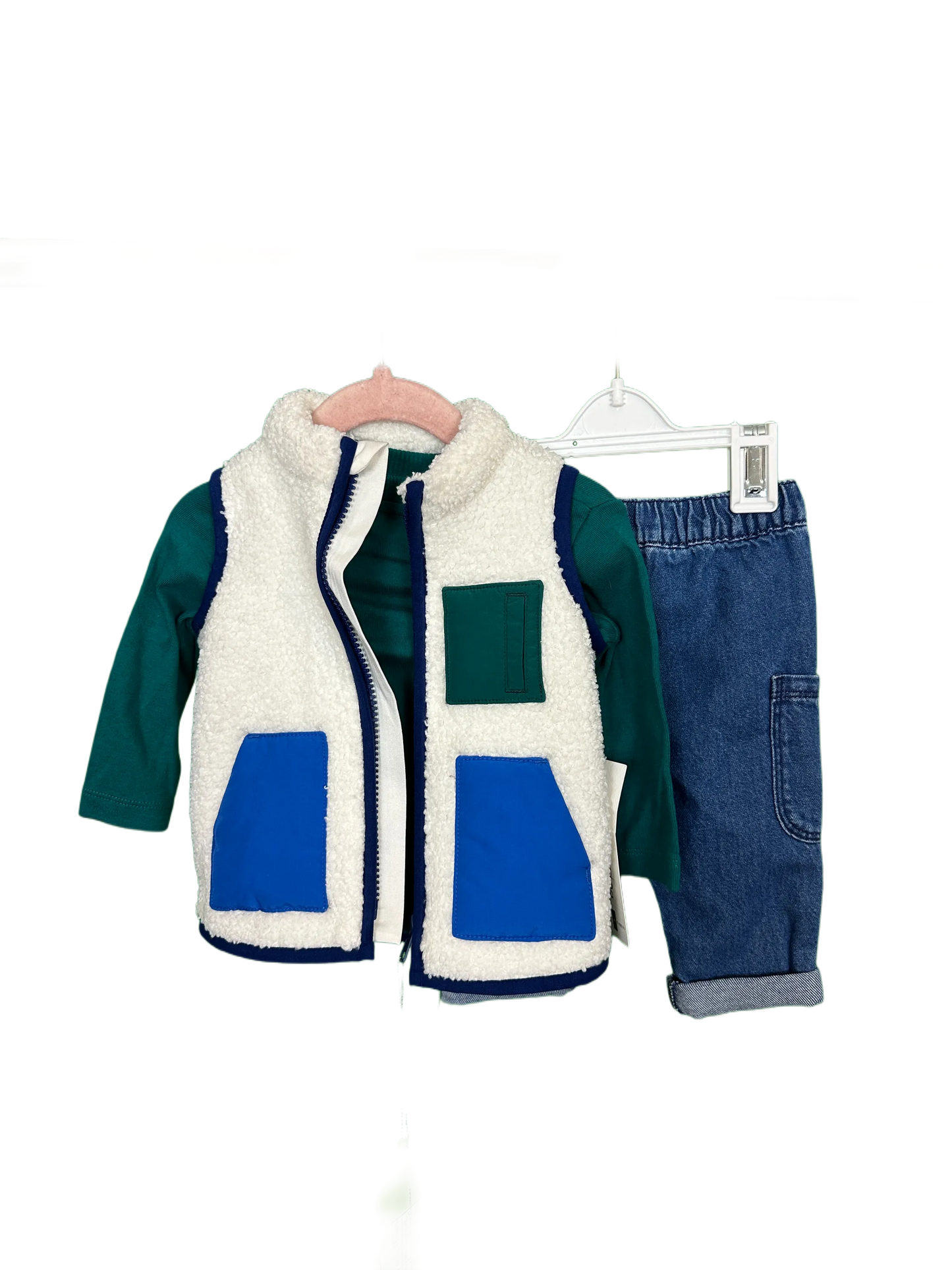 Baby Boy's Body Warmer/Top and Jeans  3 Part set Age 3/6mths
