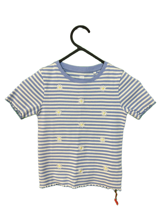 Girl's Short Sleeved Ribbed Top Age 7/8yrs
